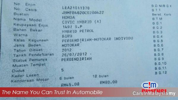 Picture of Honda Civic 1.5 Automatic 2012 in Selangor